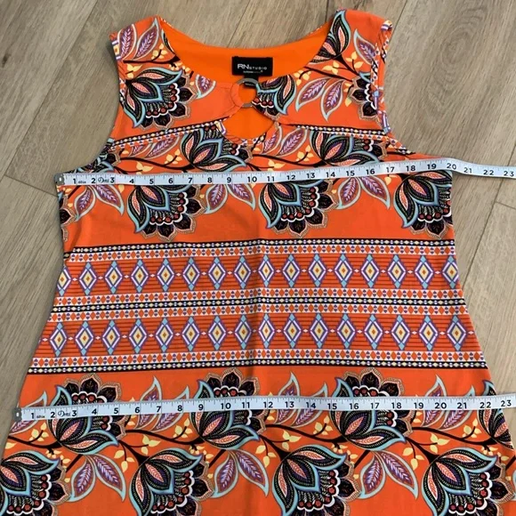 RN Studio by Ronni Nicole Orange Paisley Floral Midi Dress Size XL #D18 - Picture 7 of 9